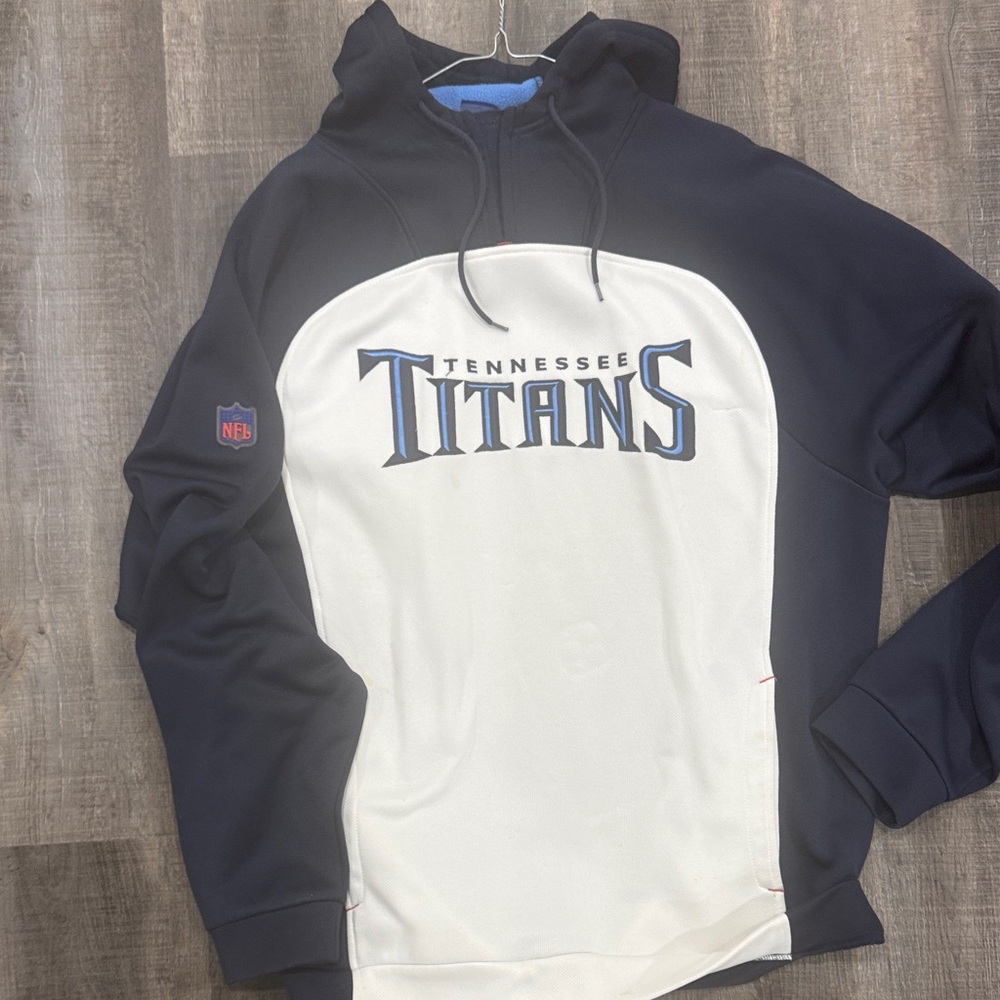 Reebok Navy and White Men's Hoodie